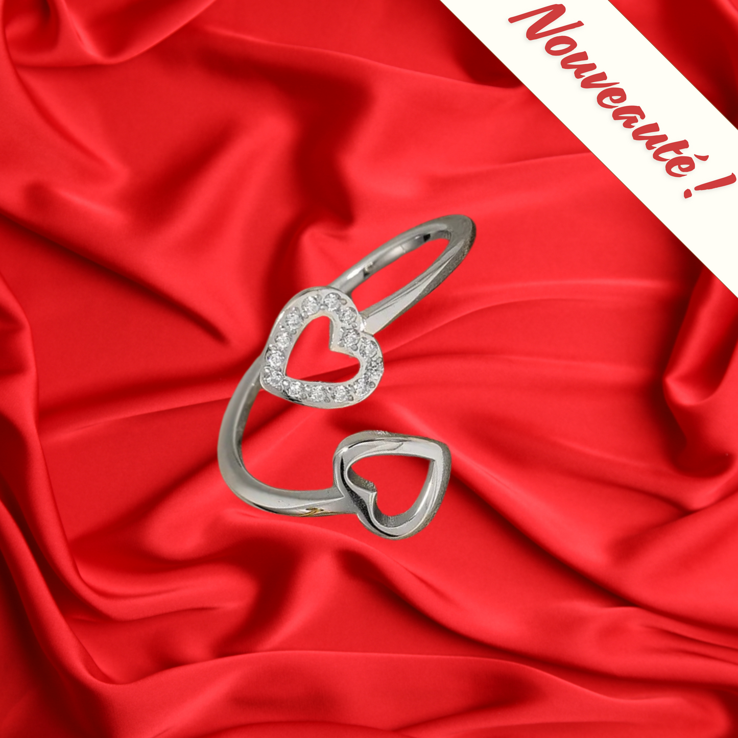 Cœurs miroirs - Or blanc