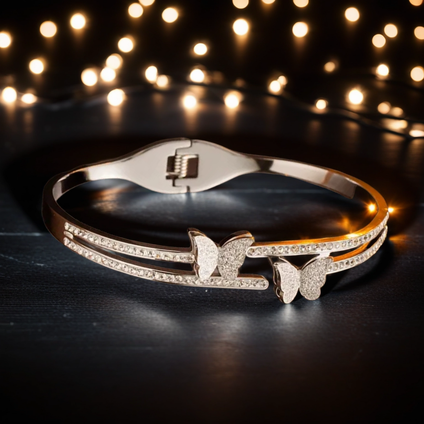 Bracelet L'envolée éclatante- Or Blanc