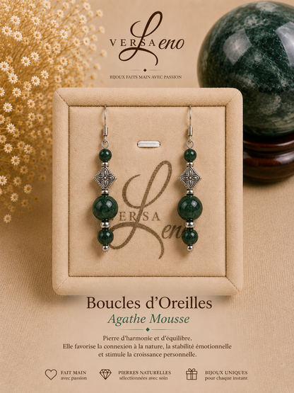 Boucles d'oreilles de pierres naturelles certifiées une création unique et artisanale signée Versaleno