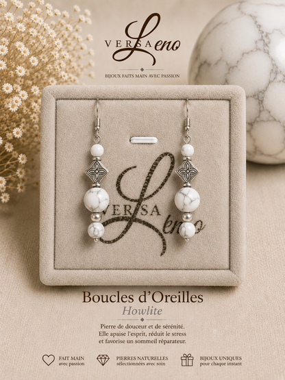 Boucles d'oreilles de pierres naturelles certifiées une création unique et artisanale signée Versaleno