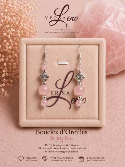 Boucles d'oreilles de pierres naturelles certifiées une création unique et artisanale signée Versaleno