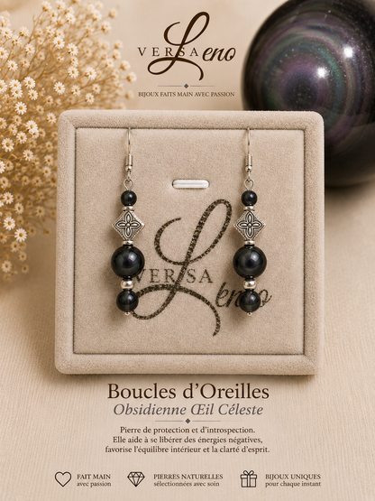 Boucles d'oreilles de pierres naturelles certifiées une création unique et artisanale signée Versaleno
