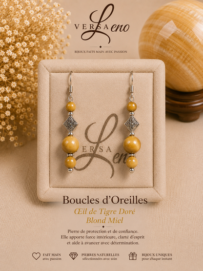 Boucles d'oreilles de pierres naturelles certifiées une création unique et artisanale signée Versaleno