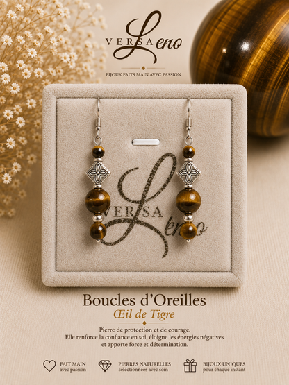 Boucles d'oreilles de pierres naturelles certifiées une création unique et artisanale signée Versaleno