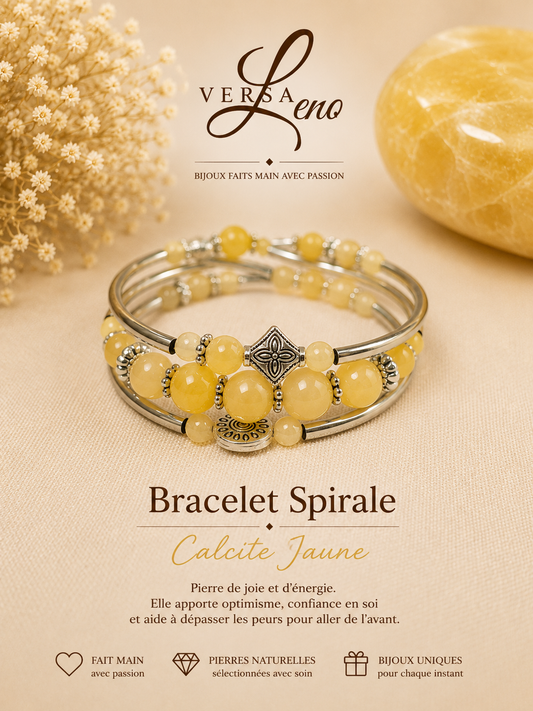 Bracelet Spirale Calcite Jaune — VersaLeno