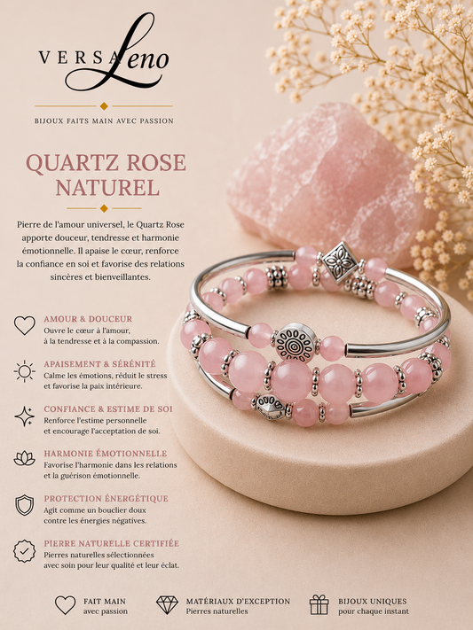 Bracelet Spirale Quartz Rose — VersaLeno