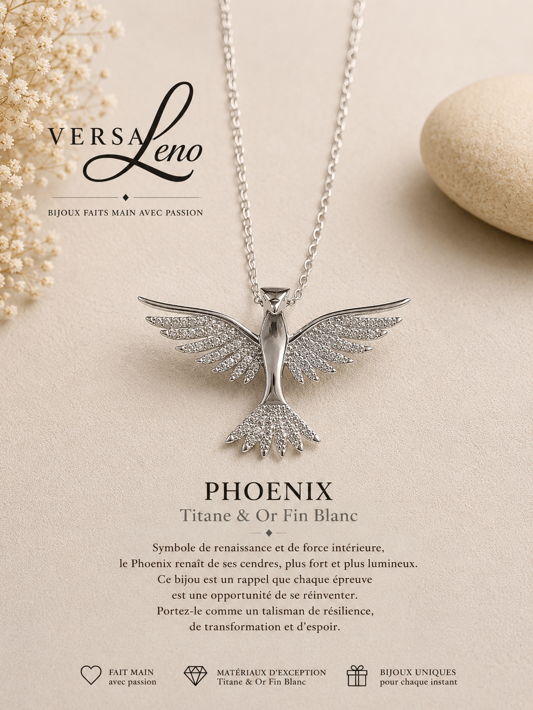 Collier Phénix titane