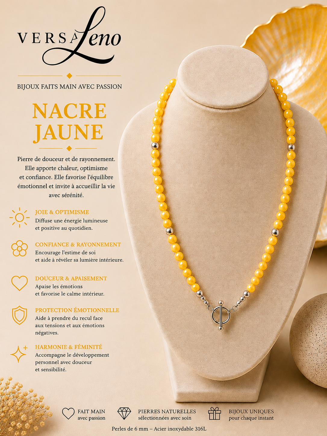 Collier de pierres naturelles certifiées une création unique et artisanale signée Versaleno