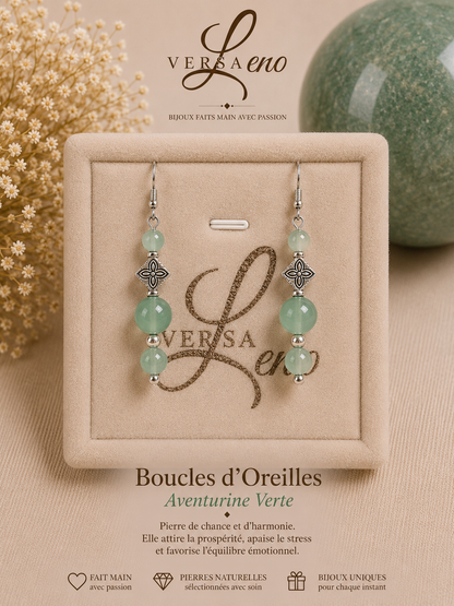 Boucles d'oreilles de pierres naturelles certifiées une création unique et artisanale signée Versaleno
